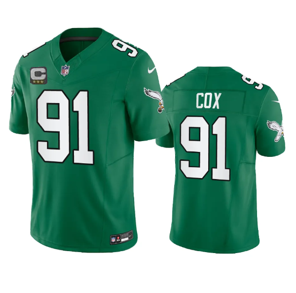 Men's Green Philadelphia Eagles #91 Fletcher Cox 2023 F.U.S.E. With C Patch Vapor Untouchable Stitched Football Jersey